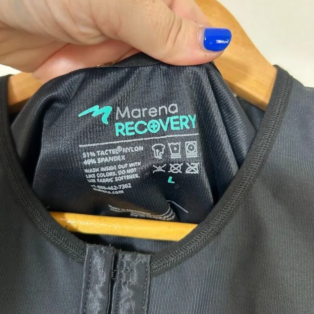 Marena Recovery Post Surgery Compression Vest Black L Hook & Eye Bra